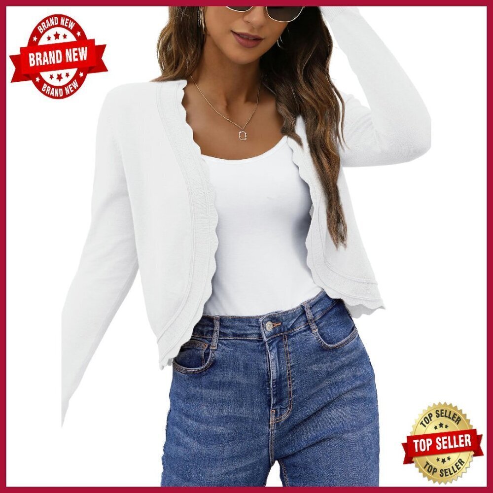 Long Sleeve Cropped Cardigan Shrug for Dresses S-XL Lightweight Knit